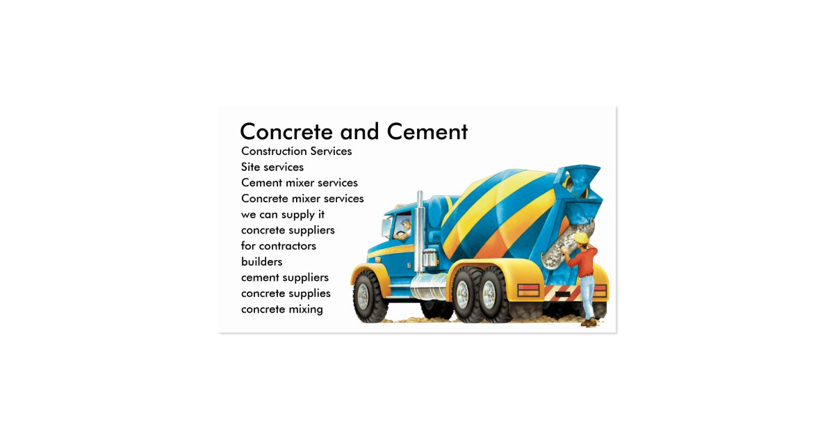 Custom Concrete Cement Construction Business Card | Zazzle