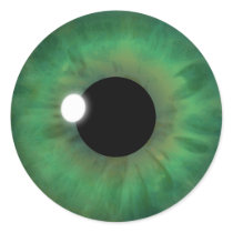 Custom Cool Green Eye Iris Round Stickers