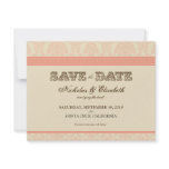 :custom: Coral/Cream Damask 4.25 x 5.50" Save Date Personalized Announcements