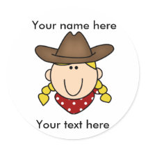 CUSTOM COWGIRL BLOND Sticker by toddlersplace CUSTOM COWGIRL BLOND Sticker