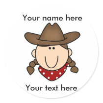 CUSTOM COWGIRL BROWN Sticker by toddlersplace CUSTOM COWGIRL BROWN Sticker