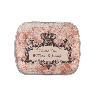 Custom Crown Thank You Wedding Favor Tin Jelly Belly Candy Tin