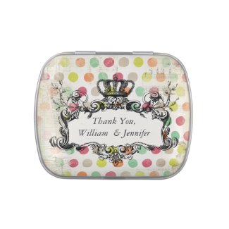 Custom Crown Thank You Wedding Favor Tin Jelly Belly Candy Tin