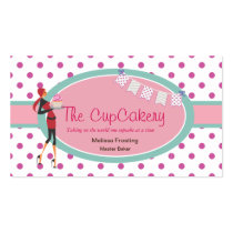 Custom Cupcake Bakery Business Cards with polkadot business cards