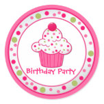 Custom Cupcake Birthday Party Sticker