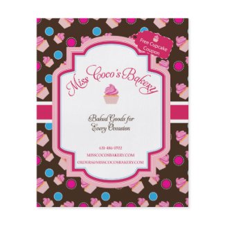 Custom Cupcake Flyer for Miss Coco's Bakery zazzle_flyer