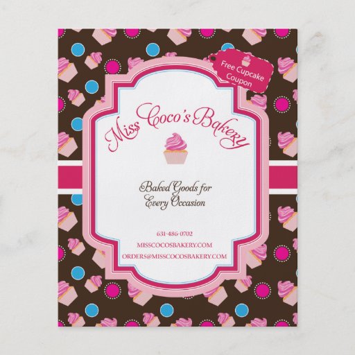 Custom Cupcake Flyer for Miss Coco's Bakery