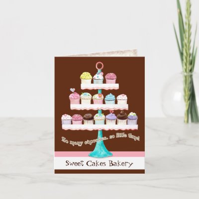 Custom Cupcake Stacked Correspondence Note Cards by EverythingBusiness