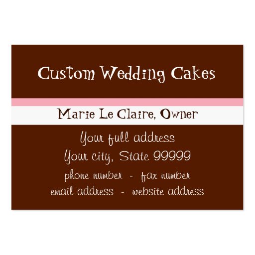 Custom Cupcake Sweet Shoppe Business Cards (back side)
