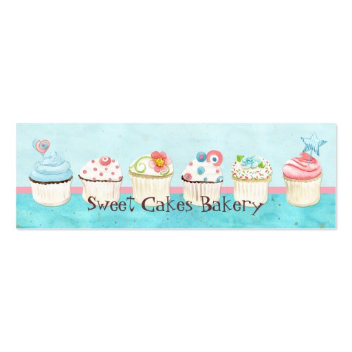 Custom Cupcake Sweet Shoppe Gift Tags Business Cards (front side)