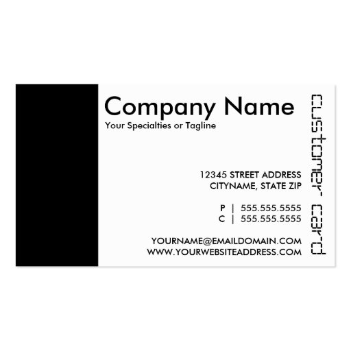 custom cut out punch cards business cards (back side)