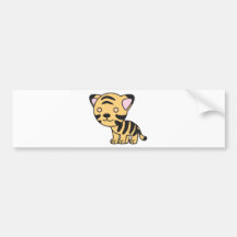 Custom Cute Baby Tiger Bumper Stickers