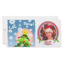 Custom Cute Children's Christmas Photo Card photo cards