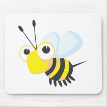 Custom Cute Happy Bee Cartoon Shirt Mouse Pad