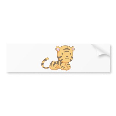 A cartoon illustration of a cute smiling baby tiger cub that is in a lying 