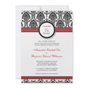 :custom: Damask black/red Wedding Invitation