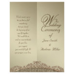 Custom damask gold Wedding Program Flyer Design flyers