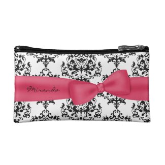 Custom Damask Make Up Bag Makeup Bag