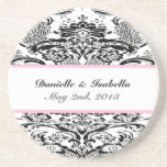 Custom Damask Wedding Coaster coasters