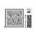 Custom damask wedding logo postage by perfectpostage Custom damask wedding logo postage