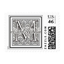 Custom damask wedding logo postage by perfectpostage Custom damask wedding logo postage