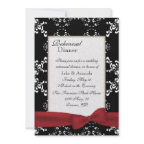 Custom Damask Wedding Rehearsal Dinner Invitation
