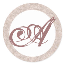 Custom damask wedding seal stickers
