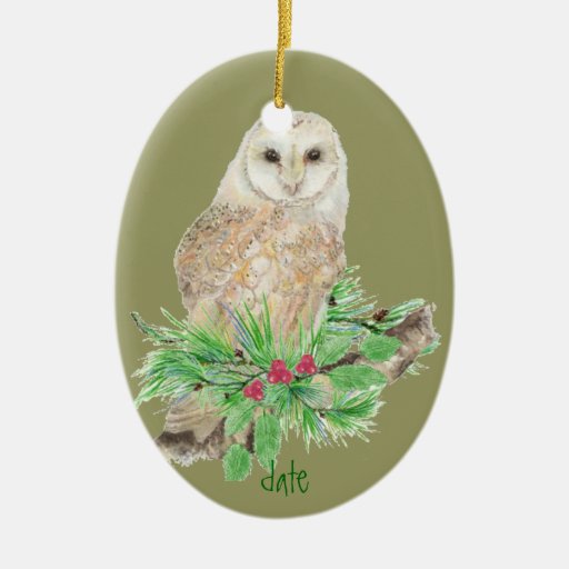 custom date christmas barn owl ornament zazzle custom date christmas barn owl ornament zazzle