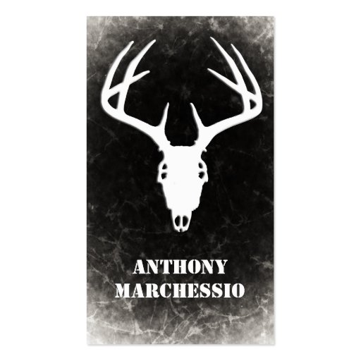 Custom Deer Hunting Skull Business Card Template (front side)