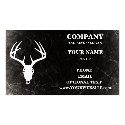 Custom Deer Hunting Skull Business Card Template (back side)