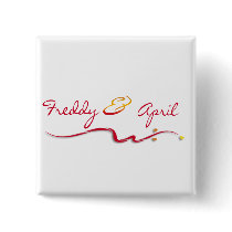 Custom design for Freddy & April's wedding buttons by perfectpostage Custom design for Freddy & April's wedding buttons