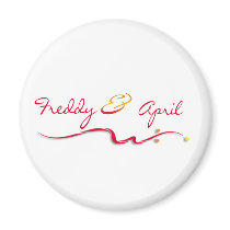 Custom design for Freddy & April's wedding magnets by perfectpostage Custom design for Freddy & April's wedding magnets