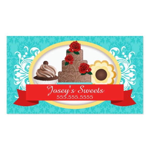 Custom Desserts Bakery Business Card Templates (front side)