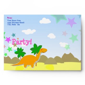 Custom Dinosaur Party Envelopes envelope