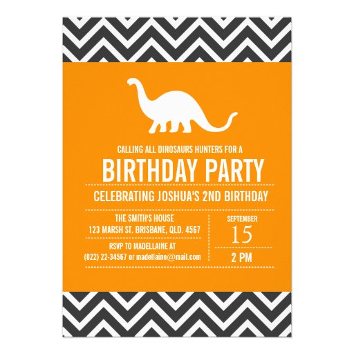 Custom Dinosaurs Birthday Party Invitation for Boy