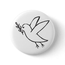 Custom Dove of Peace Sketch Logo Buttons