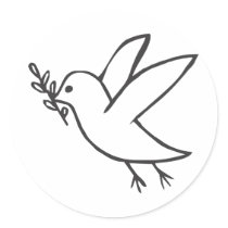 Custom Dove of Peace Sketch Logo Stickers