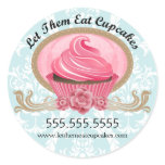 Custom Elegant Cupcake Bakery Stickers