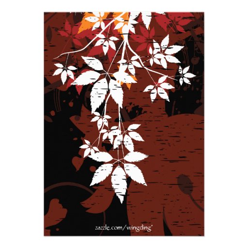 Custom Elegant Orange and White Foilage Personalized Invitation