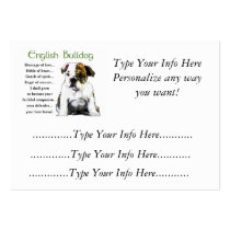 Custom English Bulldog Profile Cards business cards