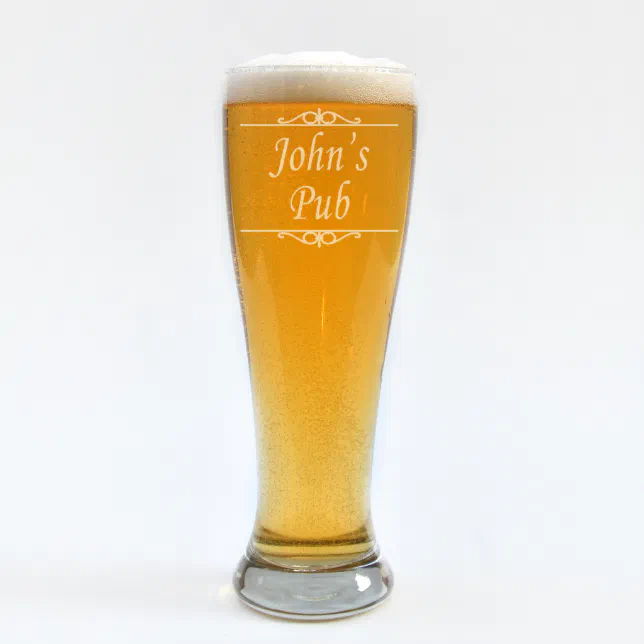 Custom Engraved Personal Bar Pilsner Glass Zazzle