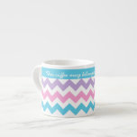 Custom Espresso Mug, Turquoise, Pink, Chevrons