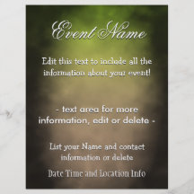 Custom Event Emerald Mist Flyer