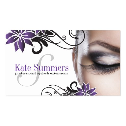 Custom Eye Lash Extensions Business Cards (front side)