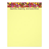 Custom Family Newsletter paper Spring Tulips Letterhead