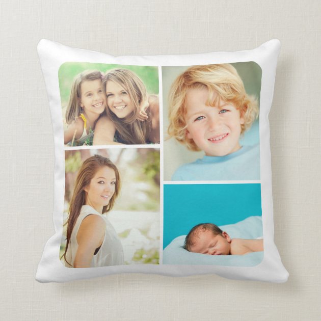 Custom Family Photo Collage Pillow