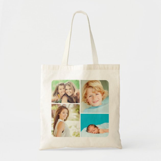 Custom Family Photo Collage Tote Bags