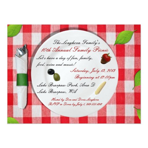 Custom Family Picnic Invitations | Zazzle