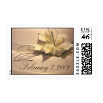 Custom February 7 Calla Lily Wedding postage by aslentz Custom February 7 Calla Lily Wedding postage
