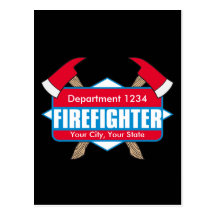 Custom Firefighter with Axes Post Cards